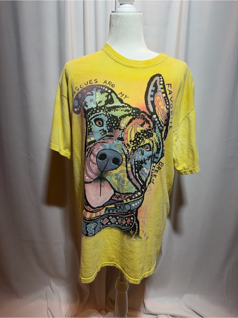 Yellow Dog Rescue Graphic Tee - Bright Yellow Short Sleeve